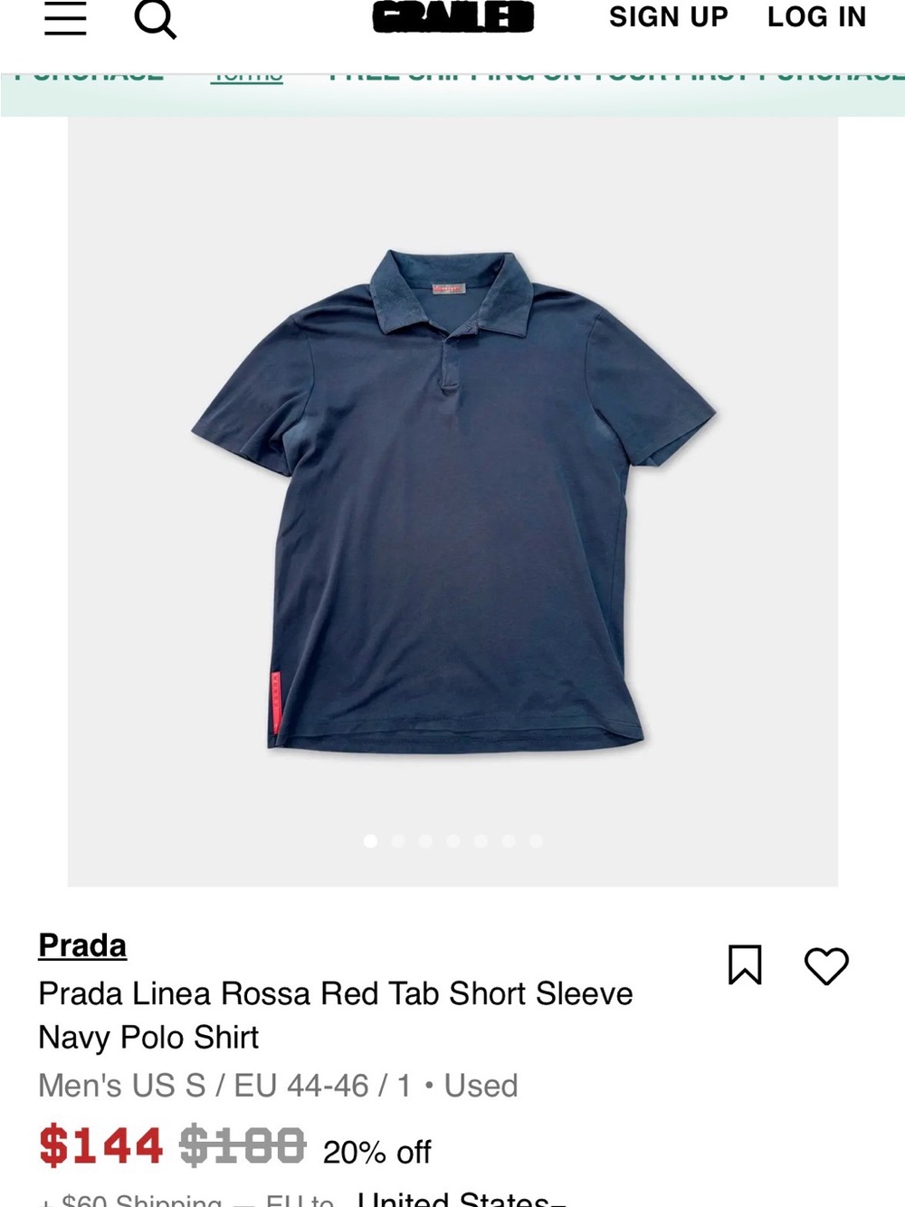 Prada Navy Blue Short-Sleeve Polo